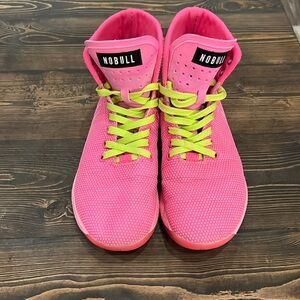 Women’s neon, pink high top trainers